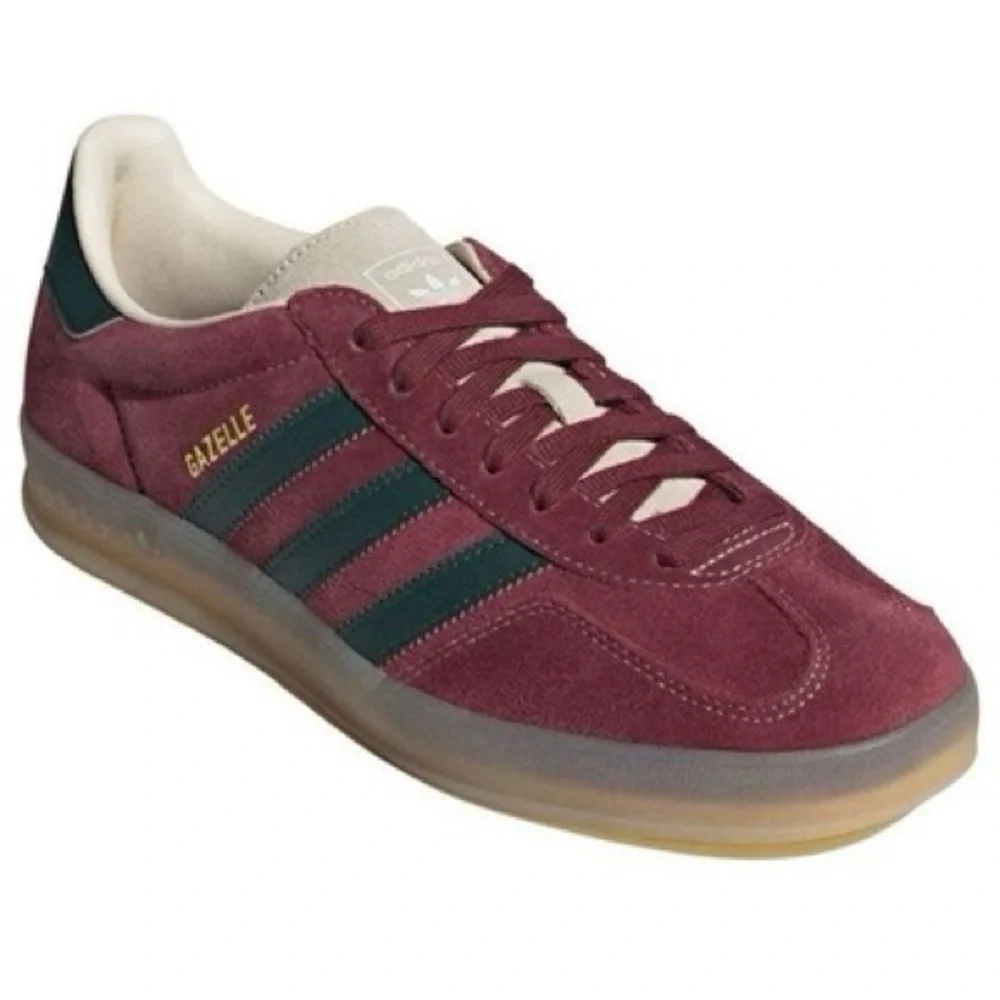 Adidas Gazelle Indoor Burgundy and Green Sneakers new in box‎